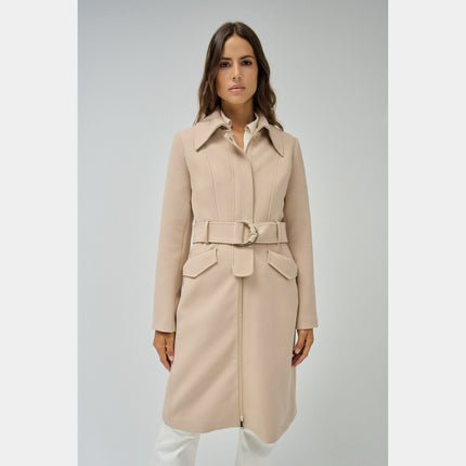 SALSA JEANS BELTED GABARDINE COAT Womens Coats