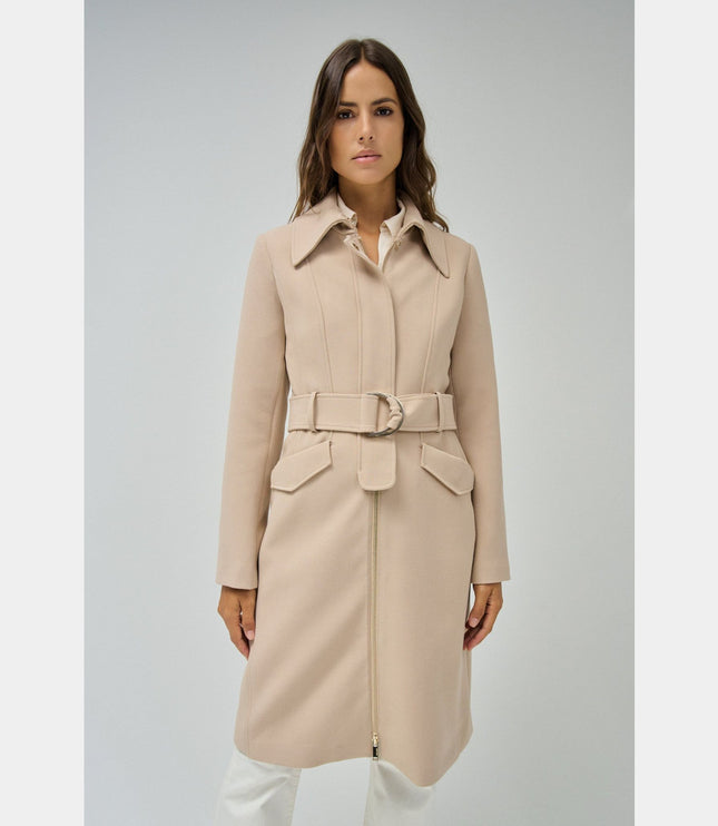 SALSA JEANS BELTED GABARDINE COAT Womens Coats