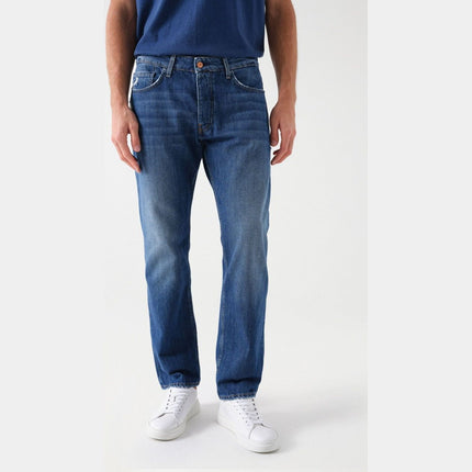 SALSA JEANS MENS REGULAR JEANS WITH SLIGHT CRACKS