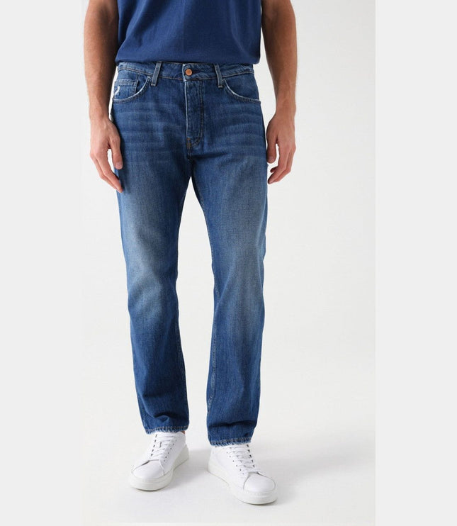 SALSA JEANS MENS REGULAR JEANS WITH SLIGHT CRACKS