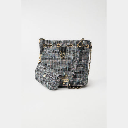 SALSA JEANS WOMENS BUCKET BAG IN TWEED Womens Accessories