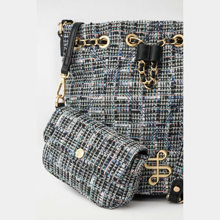 SALSA JEANS WOMENS BUCKET BAG IN TWEED Womens Accessories