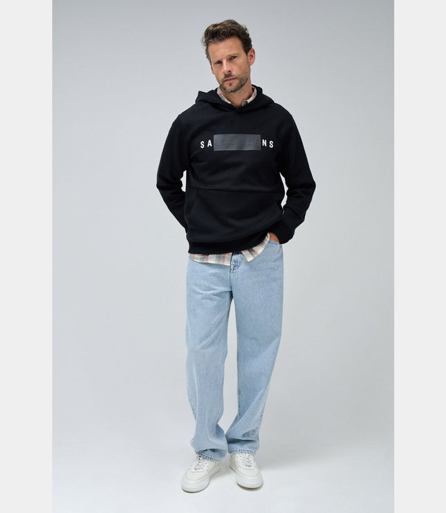 SALSA JEANS NEOPRENE HOODIE SWEATSHIRT Mens Sweatshirts and Knits