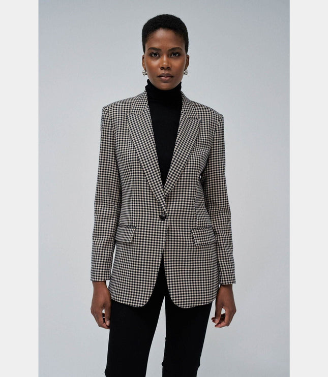 SALSA JEANS CHECKED BLAZER Womens Coats