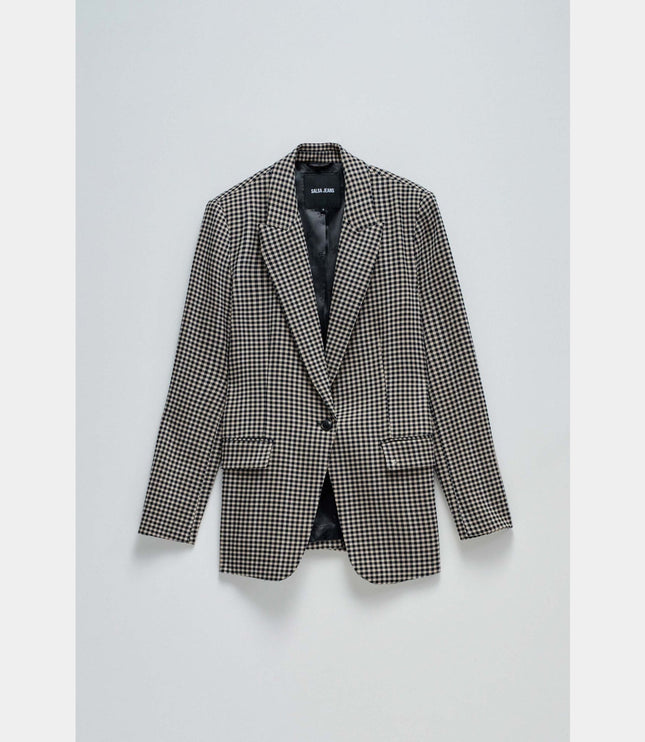 SALSA JEANS CHECKED BLAZER Womens Coats