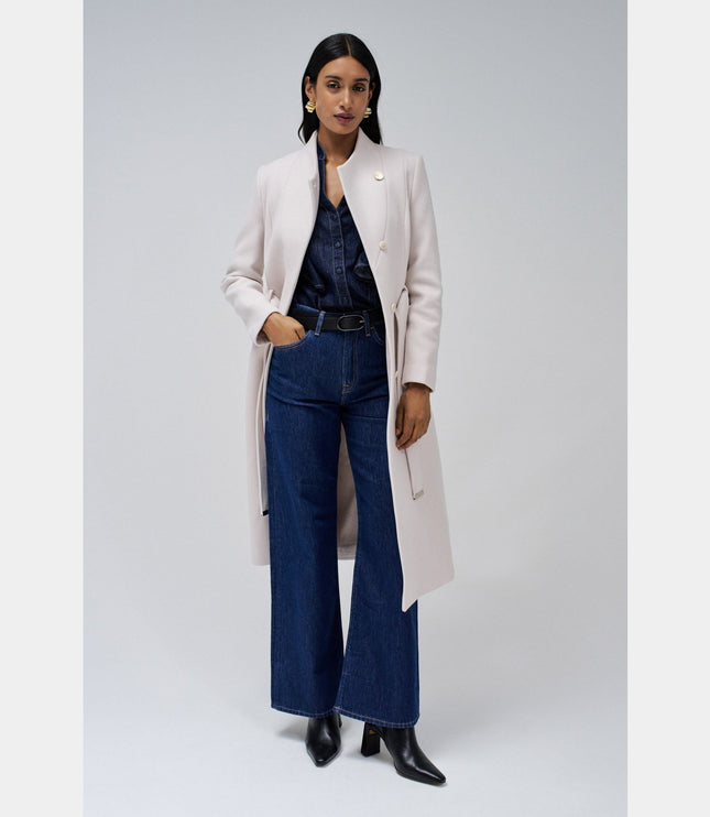 SALSA JEANS LONG GRACE COAT WITH BELT Womens Coats