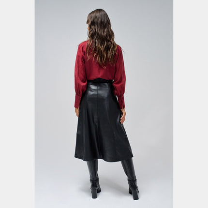 SALSA JEANS SKIRT LEATHER EFFECT WITH BELT WOMENS SKIRTS