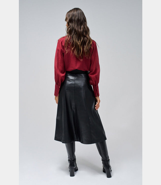 SALSA JEANS SKIRT LEATHER EFFECT WITH BELT WOMENS SKIRTS