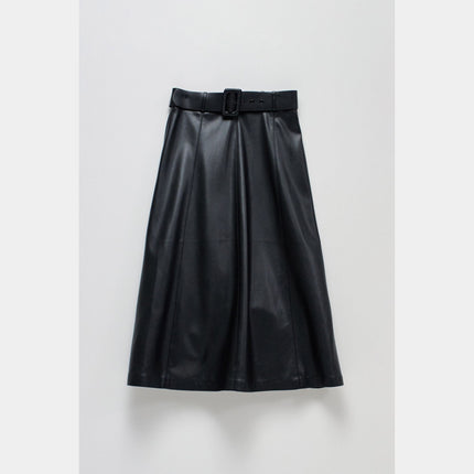 SALSA JEANS SKIRT LEATHER EFFECT WITH BELT WOMENS SKIRTS