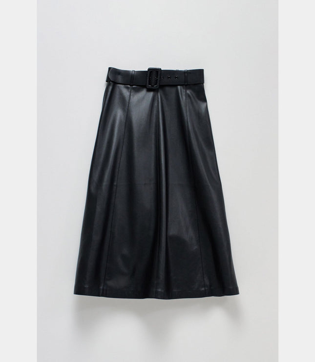 SALSA JEANS SKIRT LEATHER EFFECT WITH BELT WOMENS SKIRTS