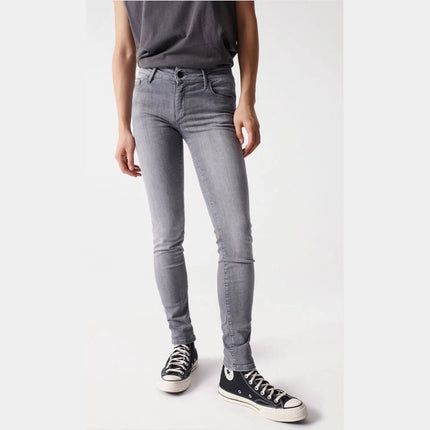 SALSA JEANS WOMENS WONDER PUSH UP SKINNY JEANS GREY