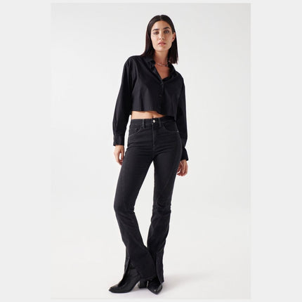 FAITH JEANS WITH SEAM PUSH IN EFFECT BLACK