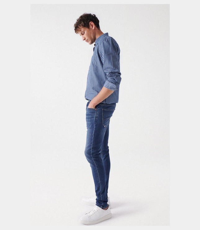 SALSA JEANS MENS SKINNY S-ACTIV JEANS DARK BLUE