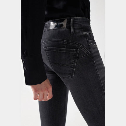 SALSA JEANS WOMENS WONDER PUSH UP SKINNY JEANS BLACK